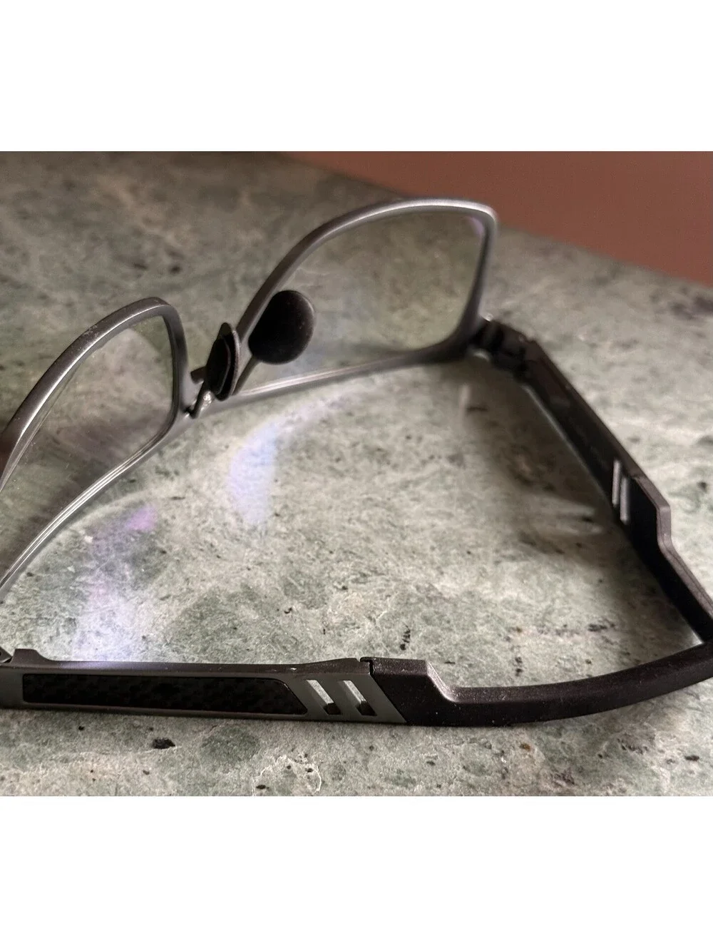 ANYLUV TC4571-2 Grey Blue Light Blocking Glasses Gunmetal Grey Carbon Made Italy